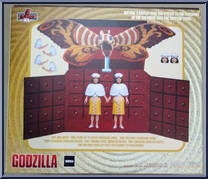 Mothra vs. Godzilla (1964): Mothra and Shobijin Twins Boxed Set from 5 Points - Godzilla manufactured by Mezco [Back]