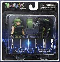 Prvt. Drake / Battle Damaged Attacking Alien from Alien - Minimates - Wave 1 manufactured by Diamond Select [Front]