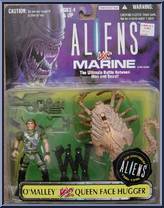 O'Malley vs Queen Face Hugger from Aliens - Aliens vs. Marine manufactured by Kenner [Front]