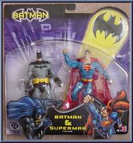 Batman (Black) & Superman from Batman - Comics - 2-Packs manufactured by Mattel [Front]