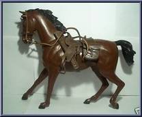 Flame & Corral Fence (Bay or Palomino) from Best of the West - Johnny West - Accessories manufactured by Marx [Loose]