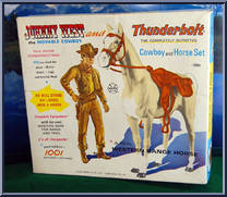 Johnny West & Thunderbolt (Palomino) (No Rivets) from Best of the West - Johnny West - Combos manufactured by Marx [Front]