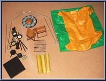 Campin' Tent (Orange, Green) from Big Jim - Adventure Accessory Set manufactured by Mattel [Loose]