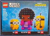 Bob #109 / Belle Bottom #107 / Kevin #108 from BrickHeadz - Minions manufactured by Lego [Front]