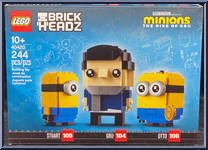 Stuart #105 / Gru #104 / Otto #106 from BrickHeadz - Minions manufactured by Lego [Front]