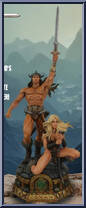 Conan and Valeria from Conan the Barbarian - Static-6 manufactured by Mezco [Loose]