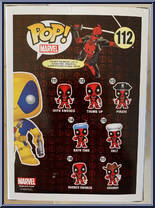 Deadpool (Centers Up) (Yellow / Blue) from Deadpool - Pop! Vinyl Figures manufactured by Funko [Back]