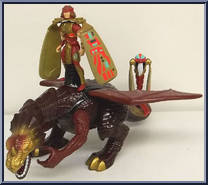 Riptor (with Wind Master Z'Neth and Gremwing) from Dragon Flyz - Figures with Launchers manufactured by Galoob [Loose]