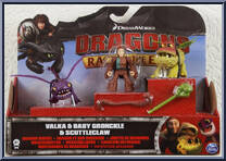 Valka & Baby Gronckle & Scuttleclaw from Dragons - Race to the Edge - Dragon Riders manufactured by Spinmaster [Front]