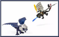 Toothless & Hiccup vs Armored Dragon (Blue) from Dragons - Action Dragons manufactured by Spinmaster [Loose]