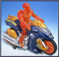Human Torch Flame Cycle from Fantastic Four - Movie - Motorized Bump 'N Go manufactured by Toy Biz [Loose]