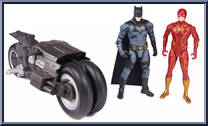 Flash + Batman + Batcycle from Flash - Movie - Sets manufactured by Spinmaster [Loose]