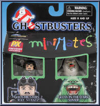 Ray Stantz (Ghostbusters 2) / Slimer (Glow in the Dark) from Ghostbusters - Minimates - Exclusives manufactured by Diamond Select [Front]