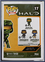 Master Chief (with MA40 Assault Rifle in Hydro Deco) from Halo - Pop! Vinyl Figures manufactured by Funko [Back]