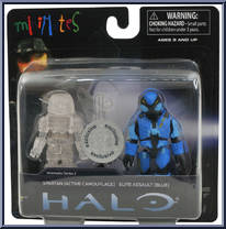 Spartan (Active Camouflage) / Elite Assault (Blue) from Halo - Minimates - Toys R Us - Series 2 manufactured by Diamond Select [Front]