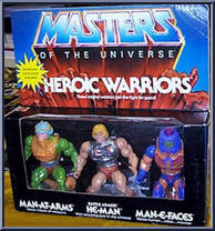 Heroic Warriors - Man-At-Arms, He-Man & Man-E-Faces from He-Man - Masters of the Universe - Multi-Packs manufactured by Mattel [Front]