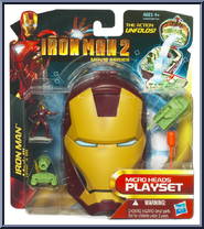 Iron Man (Mark III Armor) from Iron Man 2 - 2010 Movie - Micro Heads Mini Playsets manufactured by Hasbro [Front]
