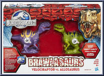 Velociraptor vs Allosaurus from Jurassic World - Brawlasaurs manufactured by Hasbro [Front]