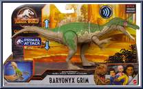 Baryonyx Grim from Jurassic World - Camp Cretaceous - Sound Strike manufactured by Mattel [Front]
