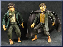 Merry & Pippin (Elven Cloaks) from Lord of the Rings - Fellowship of the Ring - Series 4 manufactured by Toy Biz [Loose]