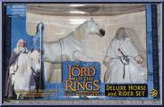 Gandalf & Shadowfax (Blue Box Reissue) from Lord of the Rings - Two Towers - Deluxe Horse & Riders manufactured by Toy Biz [Front]