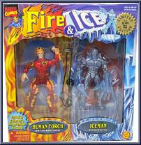 Fire & Ice: Human Torch & Iceman from Marvel - Limited Editions manufactured by Toy Biz [Front]