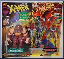 Juggernaut & Spider-Man (Anti-Vampire) from Marvel - Canadian 2-Pack - Series 3 manufactured by Toy Biz [Front]