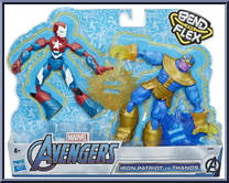 Iron Patriot vs Thanos from Marvel - Bend and Flex - 2-Pack manufactured by Hasbro [Front]