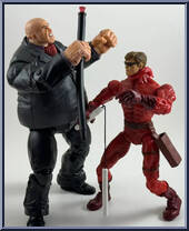 Kingpin (Black Jacket) vs Daredevil (Unmasked) from Marvel Legends - Face Off Sets - Series 1 manufactured by Toy Biz [Loose]