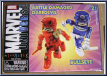 Bullseye / Battle Damaged Daredevil from Marvel Minimates - Wave  4 manufactured by Diamond Select [Front]