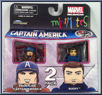 Frontline Captain America / Bucky from Marvel Minimates - Toys R Us 2-Packs - Captain America: The First Avenger - Series 1 manufactured by Diamond Select [Front]