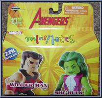Wonder Man / She-Hulk from Marvel Minimates - Wave 16 - Avengers manufactured by Diamond Select [Front]