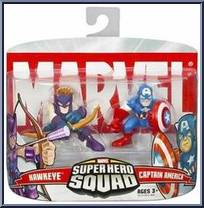 Hawkeye & Captain America from Marvel Super Hero Squad - Series  1 manufactured by Hasbro [Front]