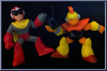 Bombman & Proto Man from MegaMan - 2" Figures manufactured by Bandai [Loose]