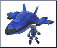 M.A.X.-Tech Stealth Jet (Blue) / Pilot (Blue) Action Figure