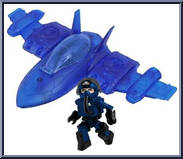 M.A.X.-Tech Stealth Jet (Translucent Blue) / Pilot (Blue) Action Figure