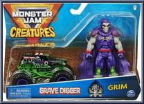 Grave Digger (Black Tires) / Grim (Purple) from Monster Jam - Creatures - Basic Series manufactured by Spinmaster [Front]