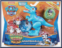 Marshall and Velociraptor from Paw Patrol - Dino Rescue manufactured by Spinmaster [Front]