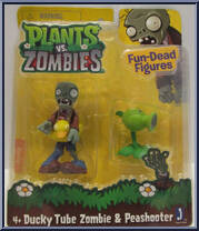Ducky Tube Zombie & Peashooter from Plants vs Zombies - Fun-Dead Figures manufactured by Jazwares [Front]