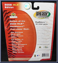 Jason Giambi from Play Makers - MLB - 2002 manufactured by Upper Deck [Back]