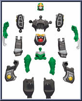 Mighty Morphin Green Tiger Rangerzord from Power Rangers Dino Charge - Mixx N Morph manufactured by Bandai [Loose]