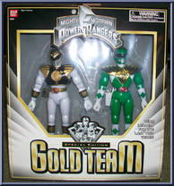 Special Gold Edition Team (White & Green Rangers) from Power Rangers Mighty Morphin - 8" Scale manufactured by Bandai [Front]