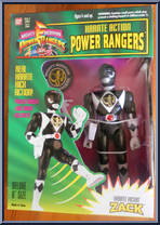 Karate Kickin' Zack (Black Ranger) from Power Rangers Mighty Morphin - Karate Action [8" Scale] manufactured by Bandai [Front]