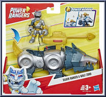 Silver Ranger & Wolf Zord from Power Rangers - Basic Series manufactured by Playskool [Front]