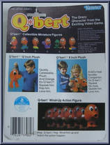 Q*bert pitches a Qrazy Qurveball from Q*bert - Basic Series manufactured by Kenner [Back]