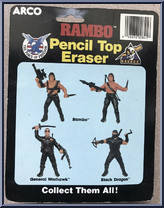 Rambo (Gun) from Rambo - Erasers manufactured by Arco [Back]