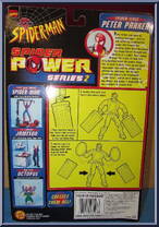 Peter Parker (Spider-Sense) from Spider-Man - Spider Power - Series 2 manufactured by Toy Biz [Back]