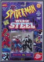 Spider-Man vs Venom from Spider-Man - Web of Steel manufactured by Toy Biz [Front]