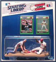 Gary Carter / Eric Davis from Starting Lineup - Baseball - One on One - 1989 manufactured by Kenner [Front]