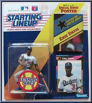 Eric Davis (Dodgers) (Extended) from Starting Lineup - Baseball - 1992 Series manufactured by Kenner [Front]